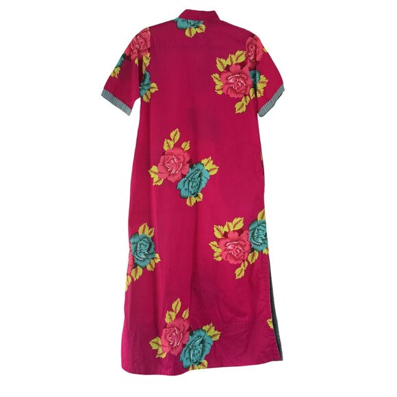 Lisa Corti Women's Red Floral Button Front 3/4 Button Maxi Dress Size M - Picture 2 of 10